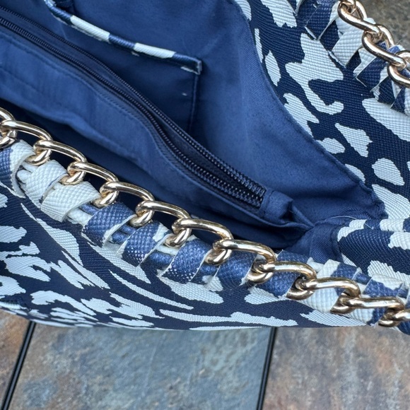 SONDRA ROBERTS SQUARED DARK COBALT CHEETAH SHOULDER BAG - Picture 4 of 16